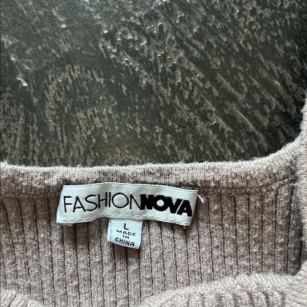 Fashion Nova Cream Ribbed Crop Tank Top - Picture 2 of 2